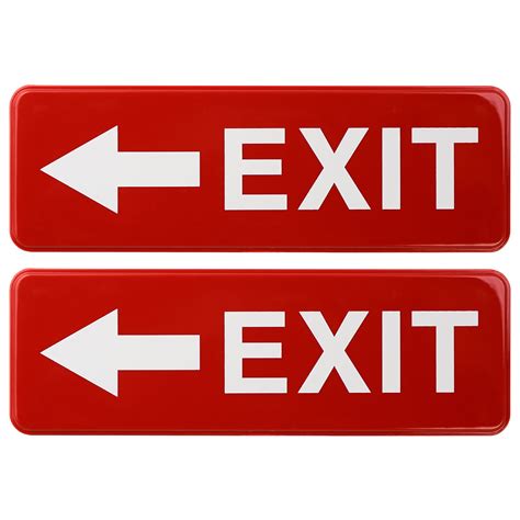 Exit Signs Left Arrow, 9x3, Pack of 2 (Red) - EGP-HD-0281 - Walmart.com