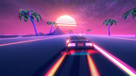 Retro Wave Pink Neon Outrun Car HD Vaporwave Wallpapers | HD Wallpapers | ID #46699