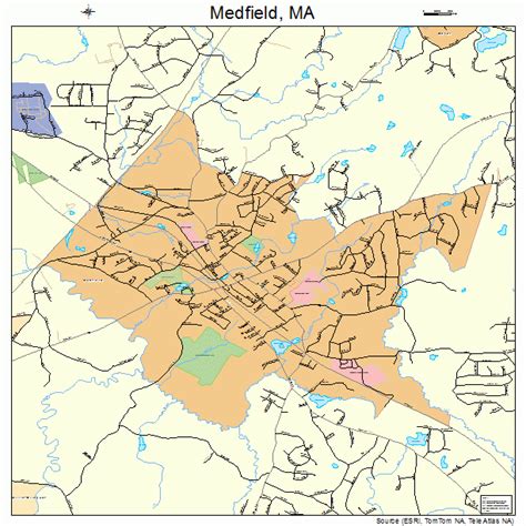 Medfield Massachusetts Street Map 2539730