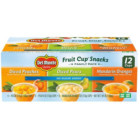 (12 Cups) Del Monte Fruit Cups, Family Pack, No Sugar Added, 4 oz – Beauty Suppliers – Online ...