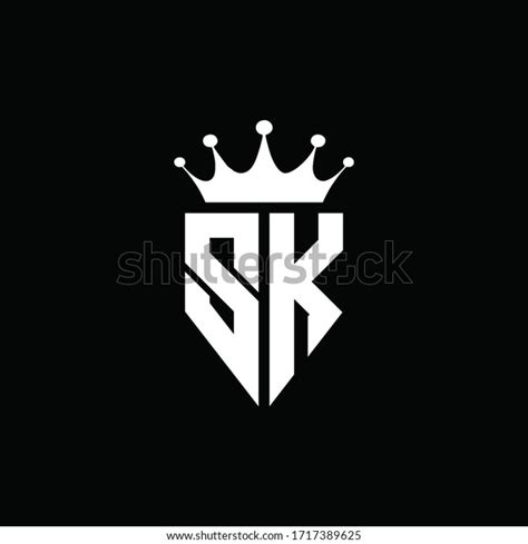 Sk Logo Monogram Emblem Style Crown Stock Vector (Royalty Free) 1717389625