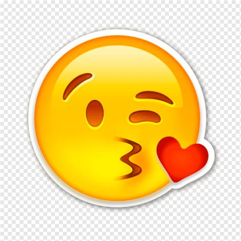 Smiley Emoji Kiss Emoticon Sticker, smiley, cinta, bermacam-macam, wajah png | PNGWing