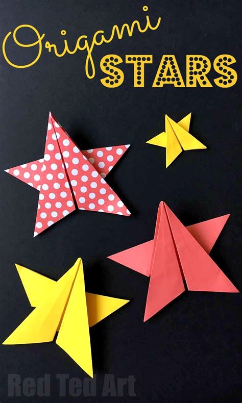 Easy Origami Stars - Red Ted Art - Kids Crafts