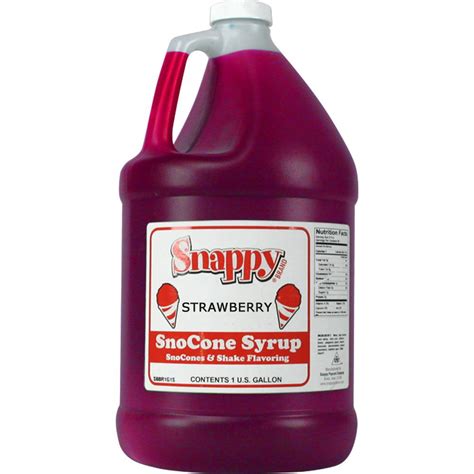 Snappy Snow Cone Syrup. 1 Gal. Strawberry-33307GA - The Home Depot