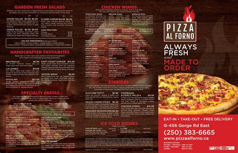 Pizza Al Forno Menu, Menu for Pizza Al Forno, Victoria, City of Victoria - Urbanspoon/Zomato