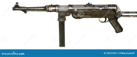 MP-38 Sub-Machinegun Isolated on White Stock Photo - Image of retro ...