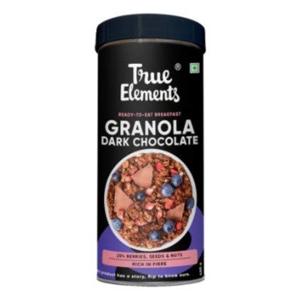 Alpino -TRUE ELEMENTS BAKED GRANOLA ALMONDS AND DARK CHOCOLATE 450 G - Foodvez | India