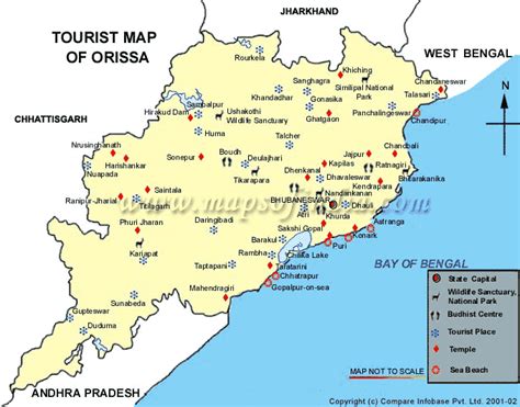 Orissa Tourist Map, Orissa Travel Map, Tourism Map of Orissa, Maps of Orissa, Orissa Maps