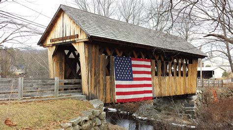 Cilleyville Bog Bridge (NH Covered Bridge No.16) over Pleasant Brook in ...