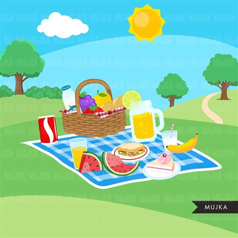 Picnic Clipart Bundle, Best friends clipart, spring graphics, sublimat ...