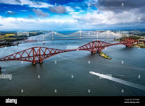 Aerial view of the forth bridge hi-res stock photography and images - Alamy