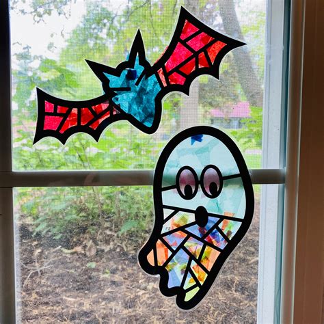 Halloween Suncatcher Kit Halloween Class Party Craft - Etsy