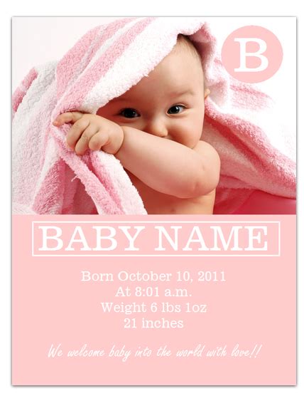 Free New Baby Announcement Template advridle