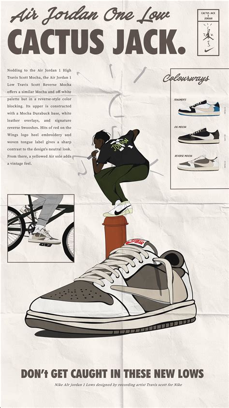 Cactus Jack Jordan 1 low poster Travis Scott (with texture) | Affiches ...