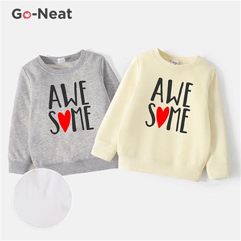 [2Y-6Y] Go-Neat Water Repellent and Stain Resistant Toddler Girl/Boy AWESOME Print Sweatshirt ...