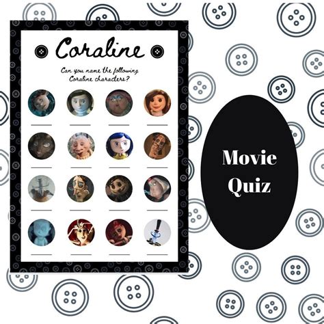 Coraline Movie Quiz Sheet and Answers. Film Guess (Download Now) - Etsy