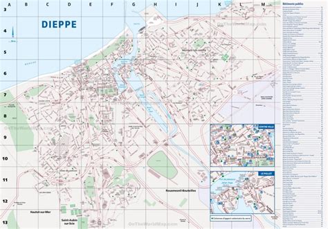 Dieppe tourist map - Ontheworldmap.com