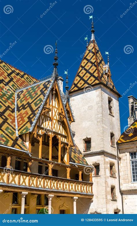 Architecture of the Historic Hospices of Beaune, France Stock Image ...