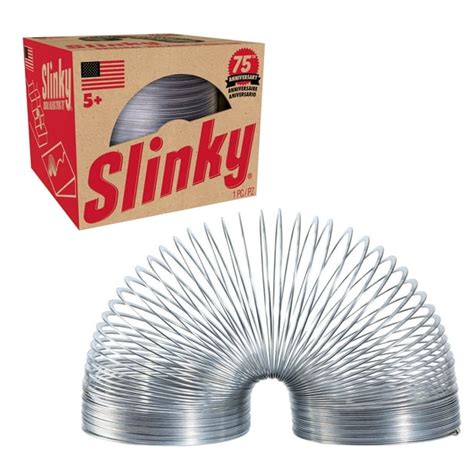 Retro Slinky the Original Walking Spring Toy, Silver Metal Slinky, Ages 5+ - Walmart.com ...