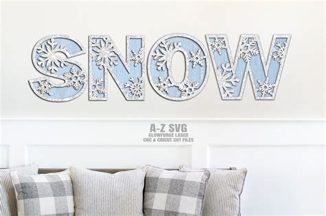 Snowflake Alphabet SVG | A-Z Snowflake Monogram Font SVG