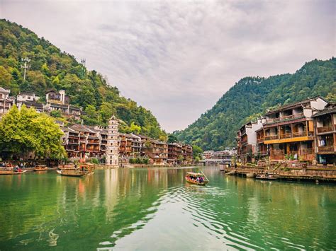 Scenery view of fenghuang old town .phoenix ancient town or Fenghuang County is a county of ...