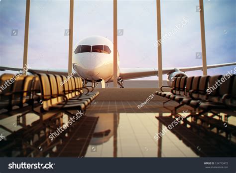 Airplane View Airport Terminal Stock Photo 124713472 | Shutterstock