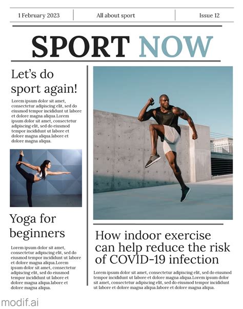 Sport Now Newspaper Cover Template - Mediamodifier