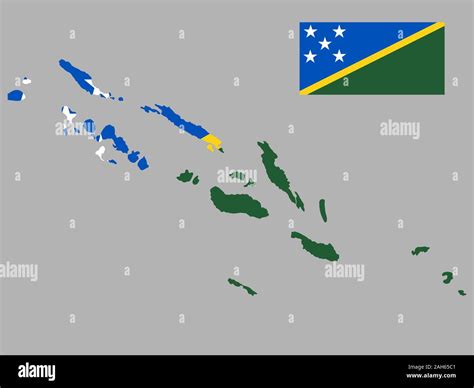 Islas Salomón bandera del mapa Vector Imagen Vector de stock - Alamy