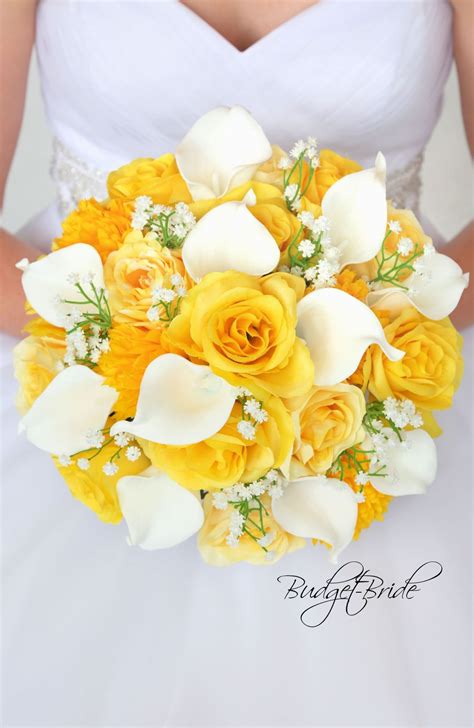 Yellow Wedding Bouquet, Yellow Wedding Theme, Yellow Bouquets, Wedding Bridal Bouquets, Bride ...