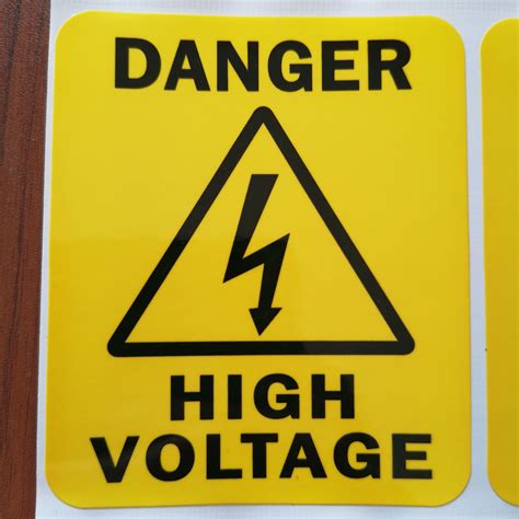 2021 76x90mm DANGER HIGH VOLTAGE Waterproof PVC Self Adhesive Durable ...