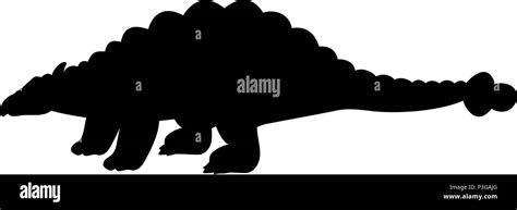 Silhouette Ankylosaurus dinosaur jurassic prehistoric animal. Vector illustration Stock Vector ...