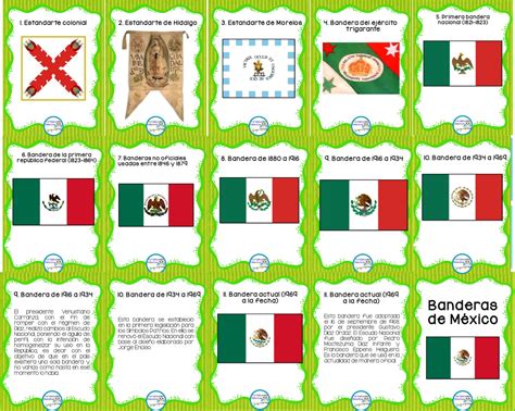 Estupendos diseños para enseñar y aprender sobre la historia de las Banderas de México ...