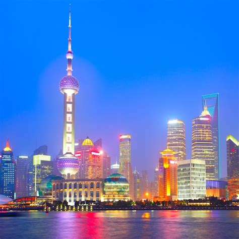 Premium Photo | Shanghai skyline at night, China