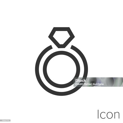 Icon Wedding Ring In Black And White Illustration Stock Illustration ...