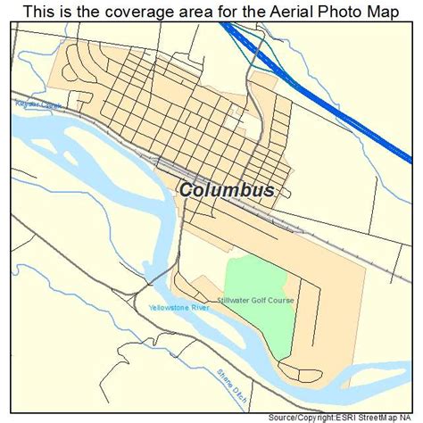 Aerial Photography Map of Columbus, MT Montana