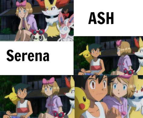 Ash and Serena moment by BlackOtakuZ on DeviantArt