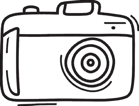 Premium Vector | A black and white drawing of a camera.