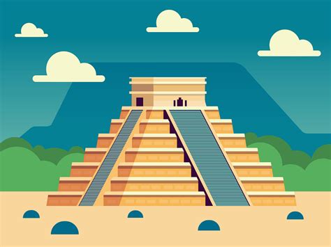 Chichen Itza Pyramid by Adam boujouf on Dribbble