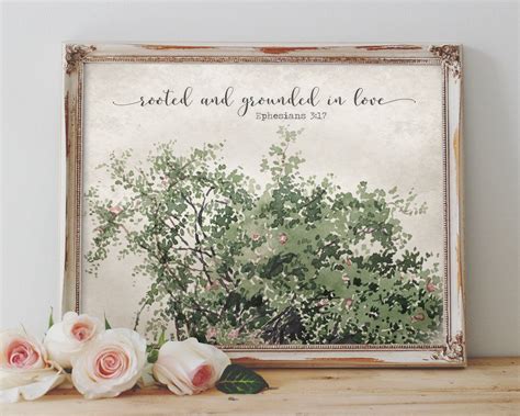 Rooted and grounded in love ephesians 3 17 watercolor vintage instant ...