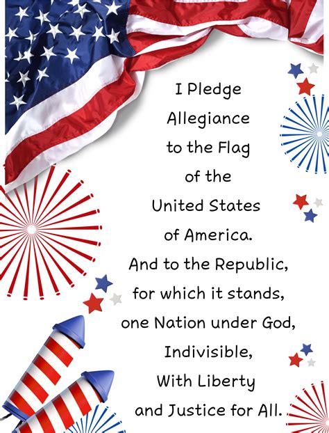 Pledge Of Allegiance Words Printable