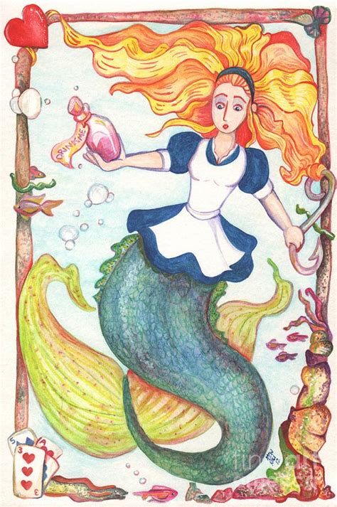 Alice Goes For A Swim Mermaid In Wonderland Painting - Alice Goes For A Swim Mermaid In ...