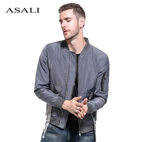 ASALI Hip Hop Jacket Men 2018 Autumn Casual Slim Fit Mens Jacket Sportswear Bomber Jacket Solid ...