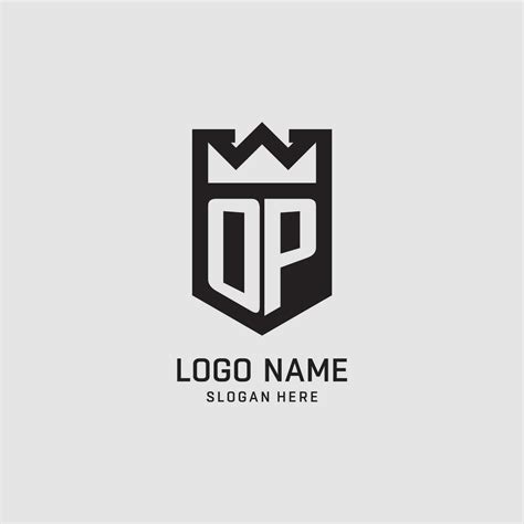 Initial OP logo shield shape, creative esport logo design 25758695 ...