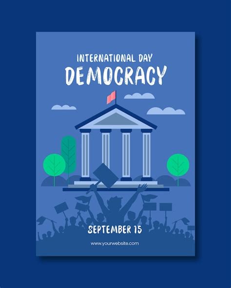 Premium Vector | Democracy international day poster template