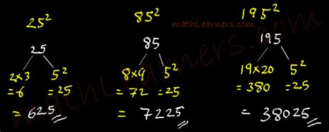 Ekadhikena Purvena | Shorcut to find square of a num ending with 5 | | mathlearners