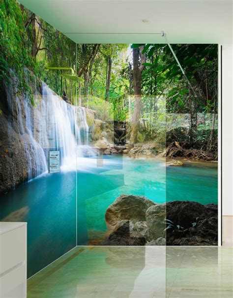 Paradise Waterfalls Printed Acrylic Shower Panels | Shower wall panels, Bathroom mural, Bathroom ...