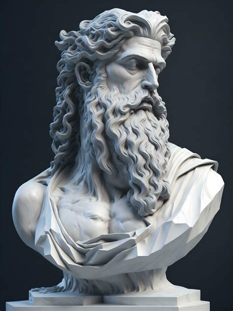 Zeus Greek God Statue Face