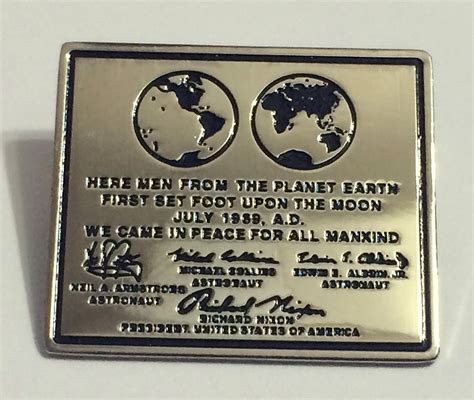 Apollo 11 Moon Plaque Lapel Pin Official Edition Buzz Armstrong ...