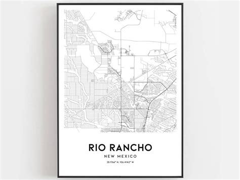 Rio Rancho Map Print Rio Rancho Map Poster Wall Art Nm City | Etsy