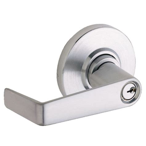 Schlage Saturn Satin Chrome Storeroom Medium Duty Commercial Lever-817771 - The Home Depot